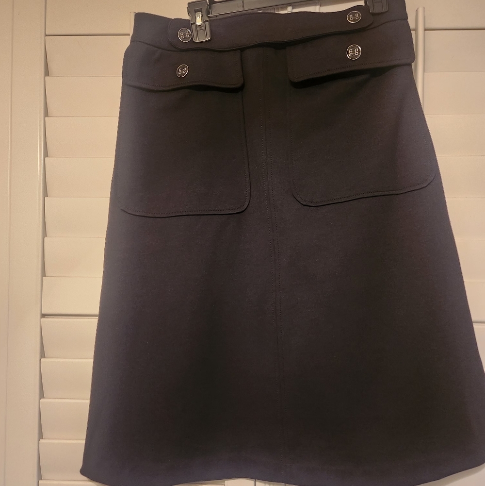 Brand New- New York & Company Black A-Line Skirt with Button Details